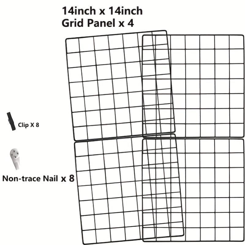5pcs Decorative Wall Grid Wire Wall Grid Panel Picture Display