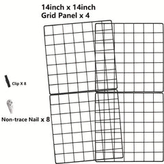 5pcs Decorative Wall Grid Wire Wall Grid Panel Picture Display