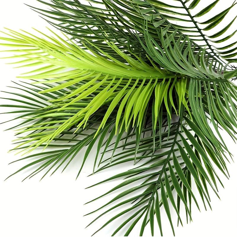 2pcs Sunflower Leaves 9 Heads Realistic Faux Palm Leaves for DIY Decor