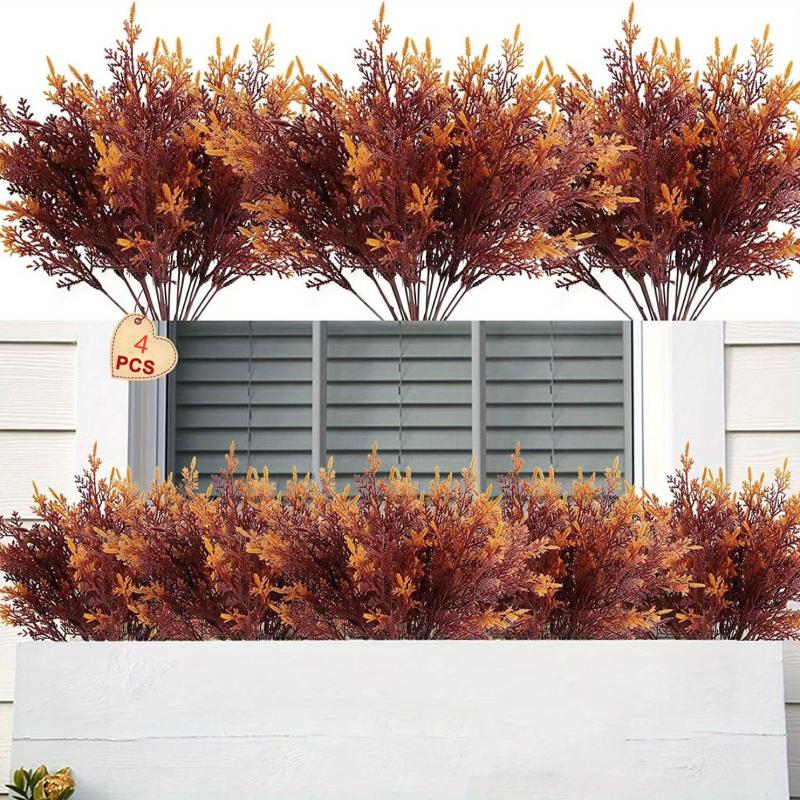 4pcs UV Resistant Artificial Plants for Indoor and Outdoor Decor