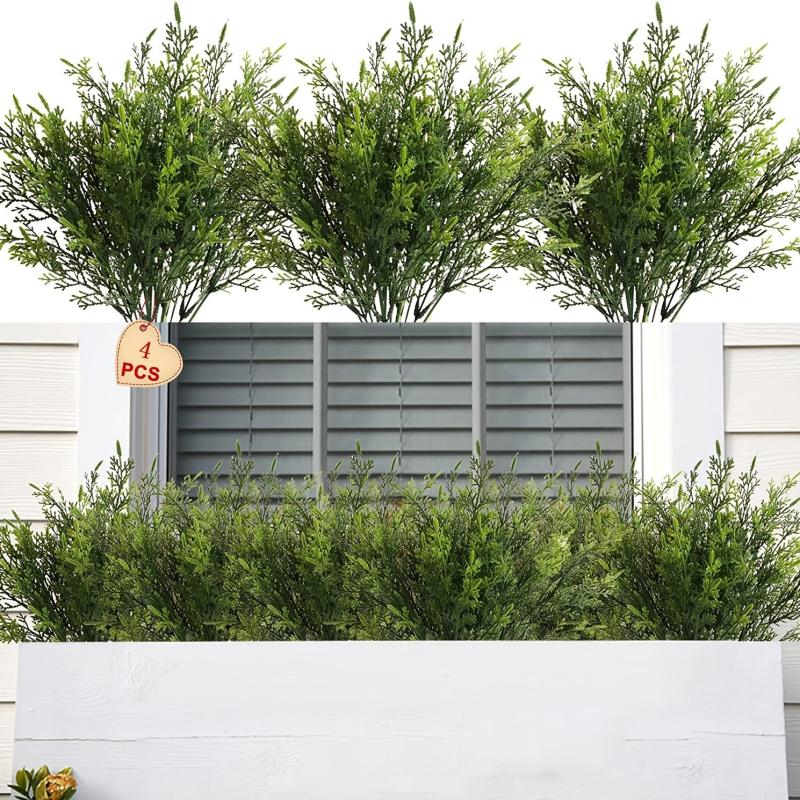 4pcs UV Resistant Artificial Plants for Indoor and Outdoor Decor
