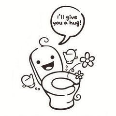 Toilet Print Decal Self Adhesive Wall Sticker Bathroom Decor