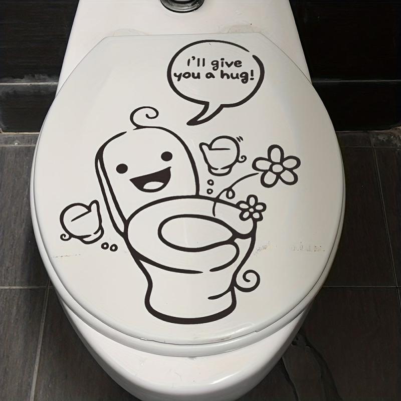 Toilet Print Decal Self Adhesive Wall Sticker Bathroom Decor