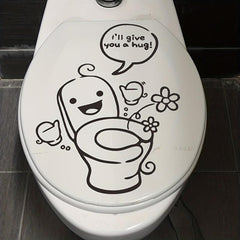 Toilet Print Decal Self Adhesive Wall Sticker Bathroom Decor