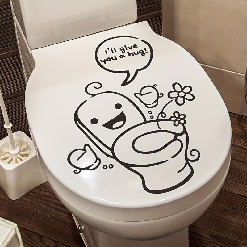 Toilet Print Decal Self Adhesive Wall Sticker Bathroom Decor