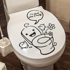 Toilet Print Decal Self Adhesive Wall Sticker Bathroom Decor
