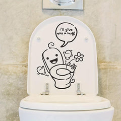 Toilet Print Decal Self Adhesive Wall Sticker Bathroom Decor