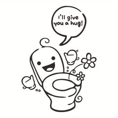 Toilet Print Decal Self Adhesive Wall Sticker Bathroom Decor