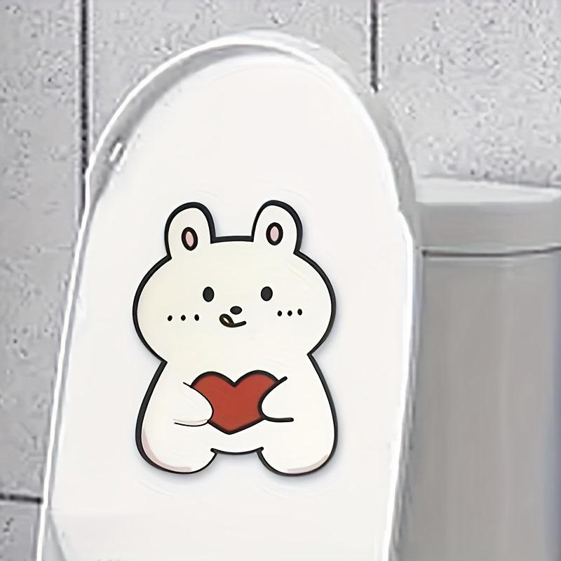 5pcs Toilet Deodorant Stickers Bathroom Wall Felt Decorative Cartoon Stickers