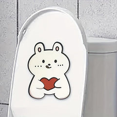 5pcs Toilet Deodorant Stickers Bathroom Wall Felt Decorative Cartoon Stickers