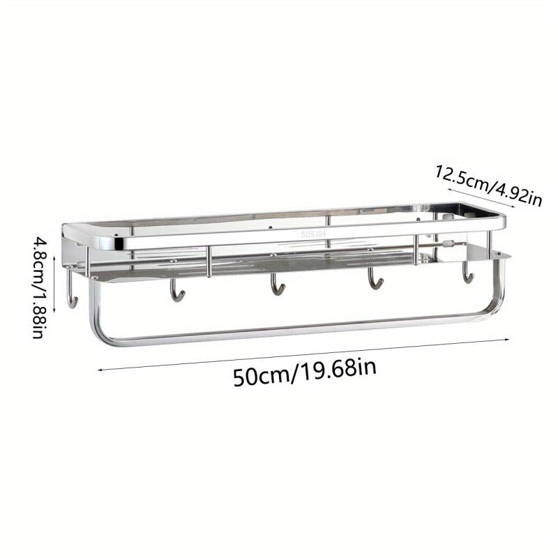 Wall Mounted Bathroom Storage Rack No Drilling Stainless