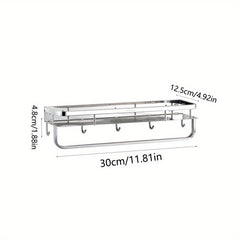 Wall Mounted Bathroom Storage Rack No Drilling Stainless