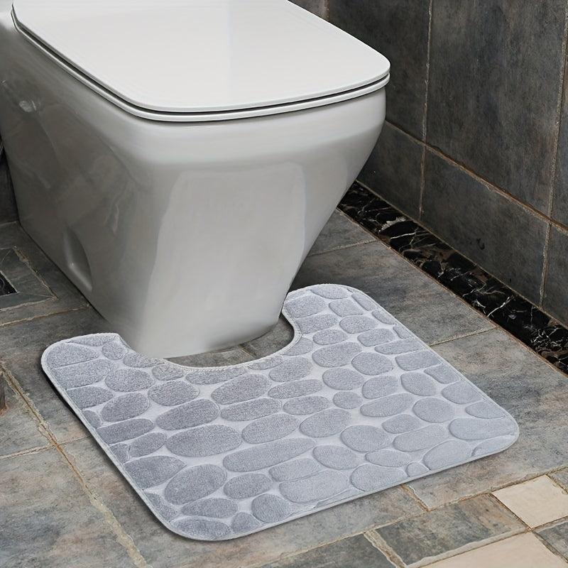 Anti Slip Flannel Bath Rug with U Shape for Comfortable Bathing