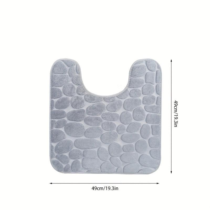 Anti Slip Flannel Bath Rug with U Shape for Comfortable Bathing