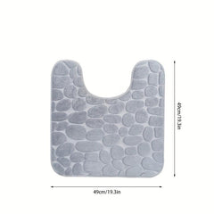 Anti Slip Flannel Bath Rug with U Shape for Comfortable Bathing