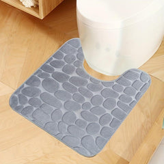 Anti Slip Flannel Bath Rug with U Shape for Comfortable Bathing