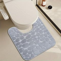 Anti Slip Flannel Bath Rug with U Shape for Comfortable Bathing