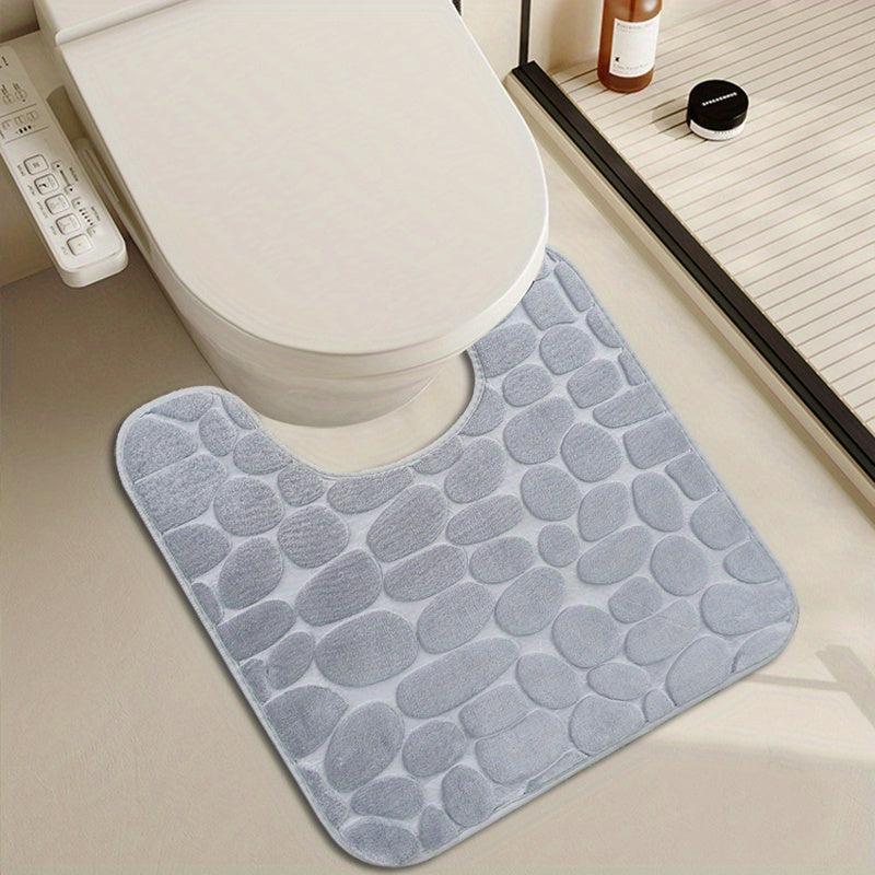 Anti Slip Flannel Bath Rug with U Shape for Comfortable Bathing