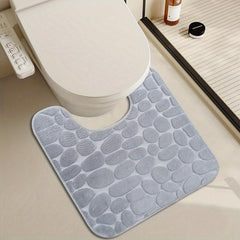 Anti Slip Flannel Bath Rug with U Shape for Comfortable Bathing
