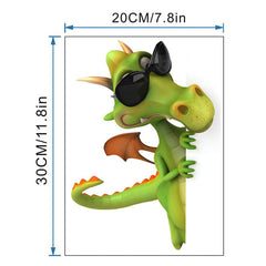 Dinosaur Toilet Stickers Funny Sunglasses Wall Decor
