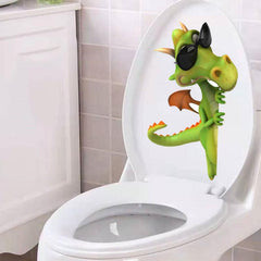Dinosaur Toilet Stickers Funny Sunglasses Wall Decor