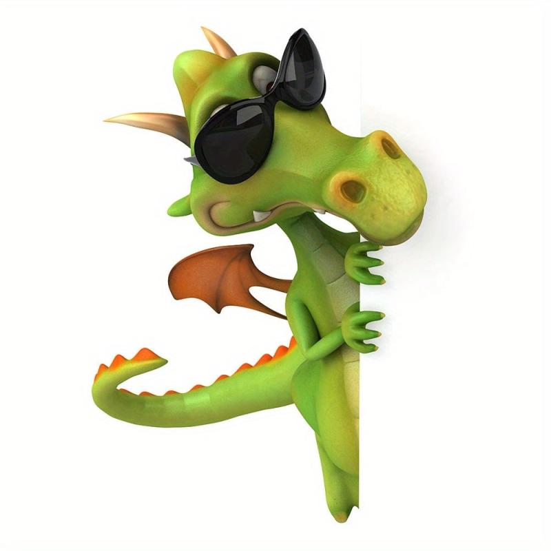 Dinosaur Toilet Stickers Funny Sunglasses Wall Decor