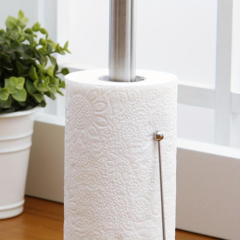Stainless Steel Vertical Roll Paper Holder Desktop Napkin Organizer