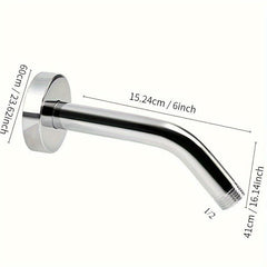 Stainless Steel Concealed CP Shower Head G1 2 Thread 15 24 Cm Shower Arm