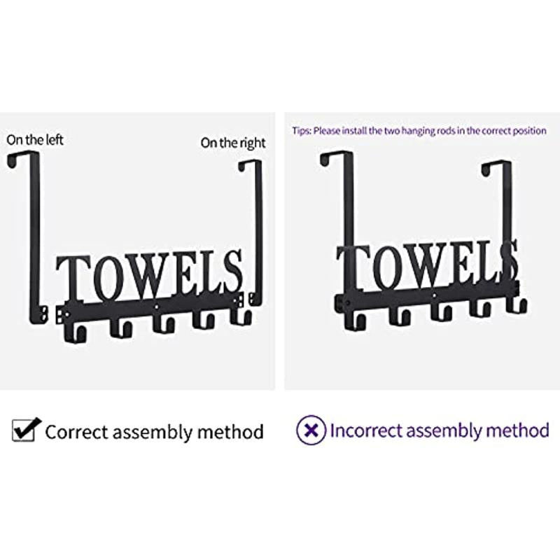 Over The Door Hooks Towel Holder for Bathroom Door Mounted Towel Rack