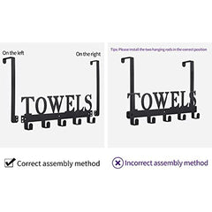 Over The Door Hooks Towel Holder for Bathroom Door Mounted Towel Rack