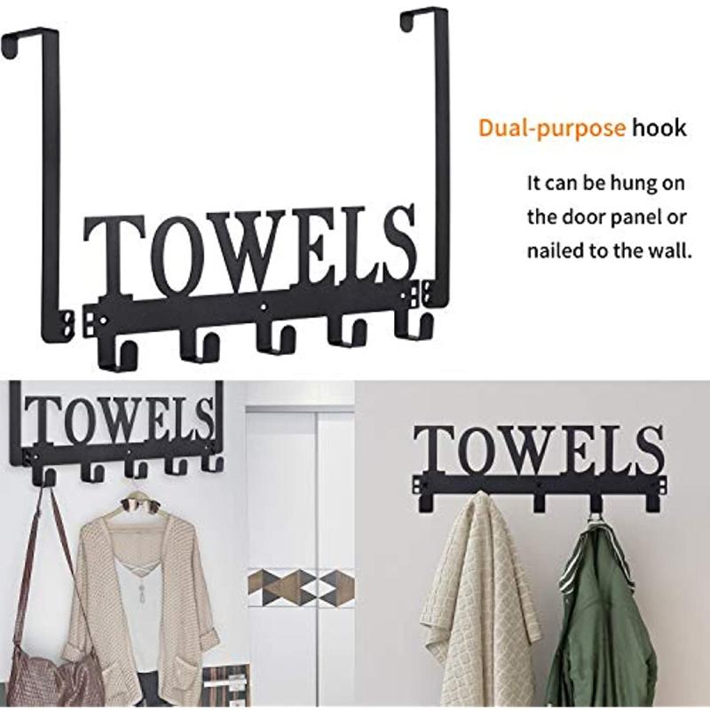 Over The Door Hooks Towel Holder for Bathroom Door Mounted Towel Rack