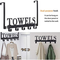 Over The Door Hooks Towel Holder for Bathroom Door Mounted Towel Rack