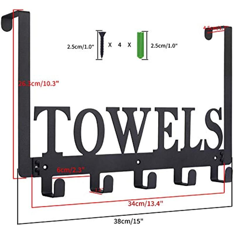 Over The Door Hooks Towel Holder for Bathroom Door Mounted Towel Rack