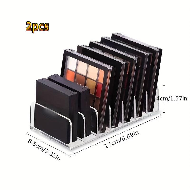 2pcs 7 Grids Transparent Acrylic Eyeshadow Palette Organizer