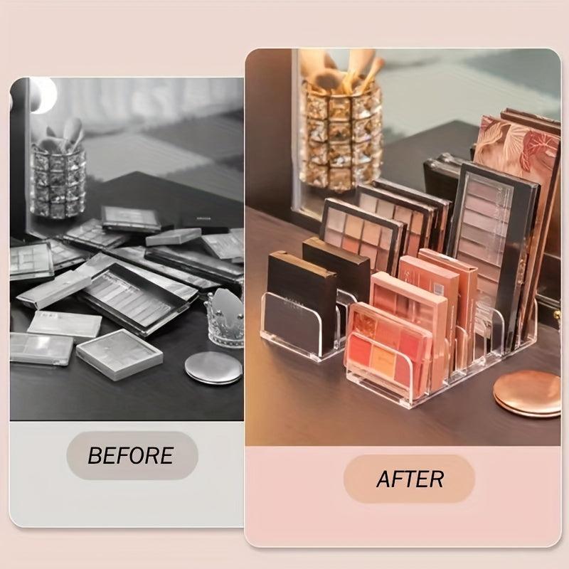 2pcs 7 Grids Transparent Acrylic Eyeshadow Palette Organizer