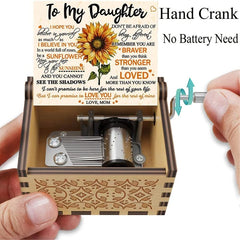 Sunflower Engraved Music Box You Are My Sunshine from Mom to Daughter