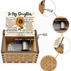 Sunflower Engraved Music Box You Are My Sunshine from Mom to Daughter