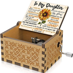 Sunflower Engraved Music Box You Are My Sunshine from Mom to Daughter