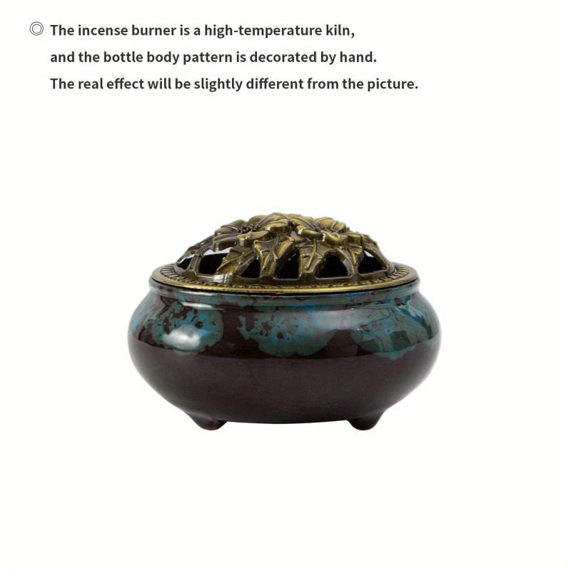 Ceramic Incense Burner & Cone Holder for Home Office Yoga Meditation