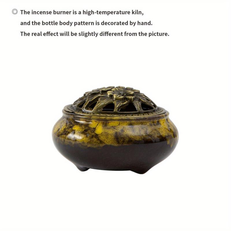 Ceramic Incense Burner & Cone Holder for Home Office Yoga Meditation