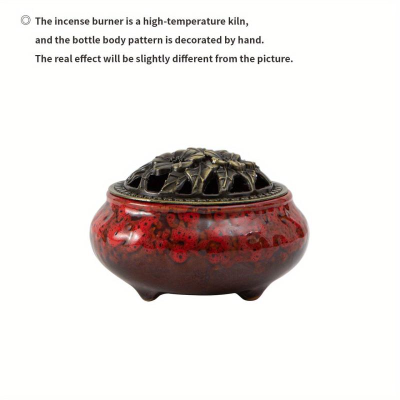 Ceramic Incense Burner & Cone Holder for Home Office Yoga Meditation