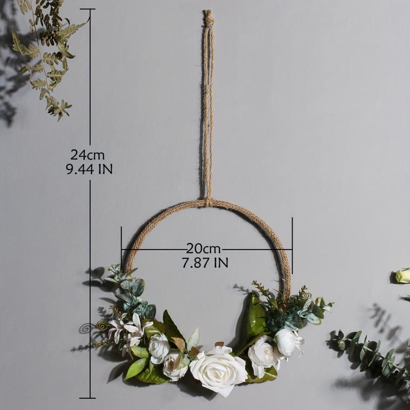 Elegant Floral Hoop Wreath for Front Door or Wedding Backdrop