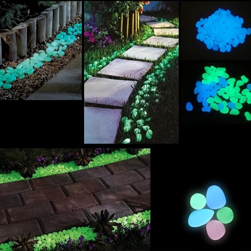 Glow In The Dark Rocks Decorative Luminous Pebbles 100pcs