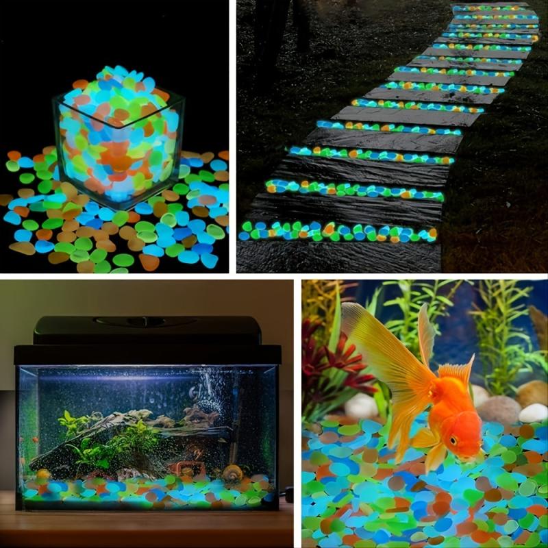 Glow In The Dark Rocks Decorative Luminous Pebbles 100pcs