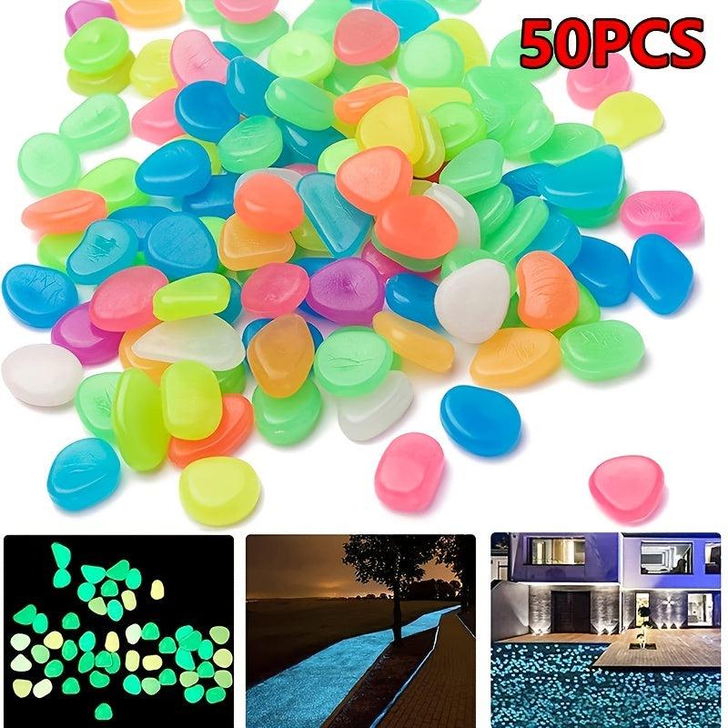 Glow In The Dark Rocks Decorative Luminous Pebbles 100pcs