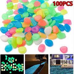 Glow In The Dark Rocks Decorative Luminous Pebbles 100pcs