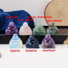 Hand Carved Buddha Statue Healing Crystal Decoration Gemstone Buddha Statue