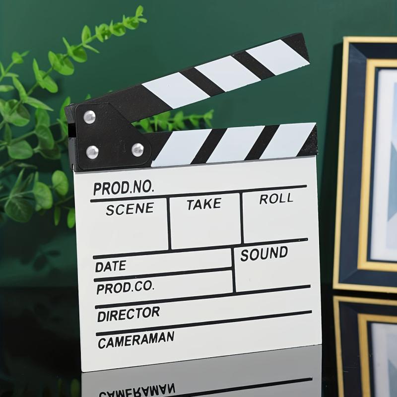 Wooden Clapboard Director Film Movie Cut Action Scene Slateboard Clapper Board