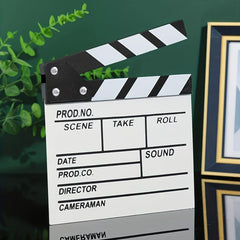 Wooden Clapboard Director Film Movie Cut Action Scene Slateboard Clapper Board