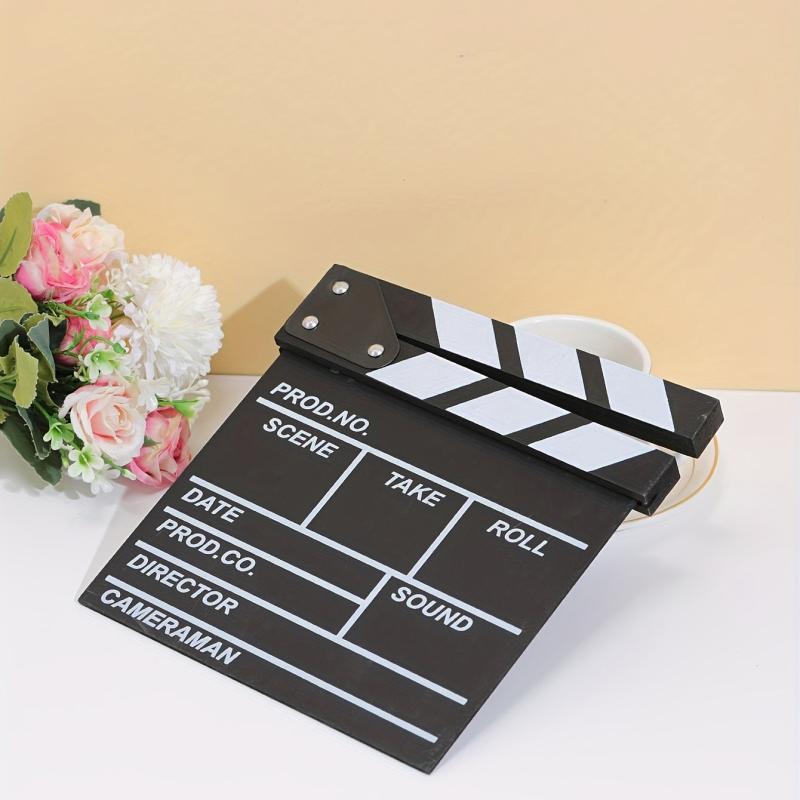 Wooden Clapboard Director Film Movie Cut Action Scene Slateboard Clapper Board